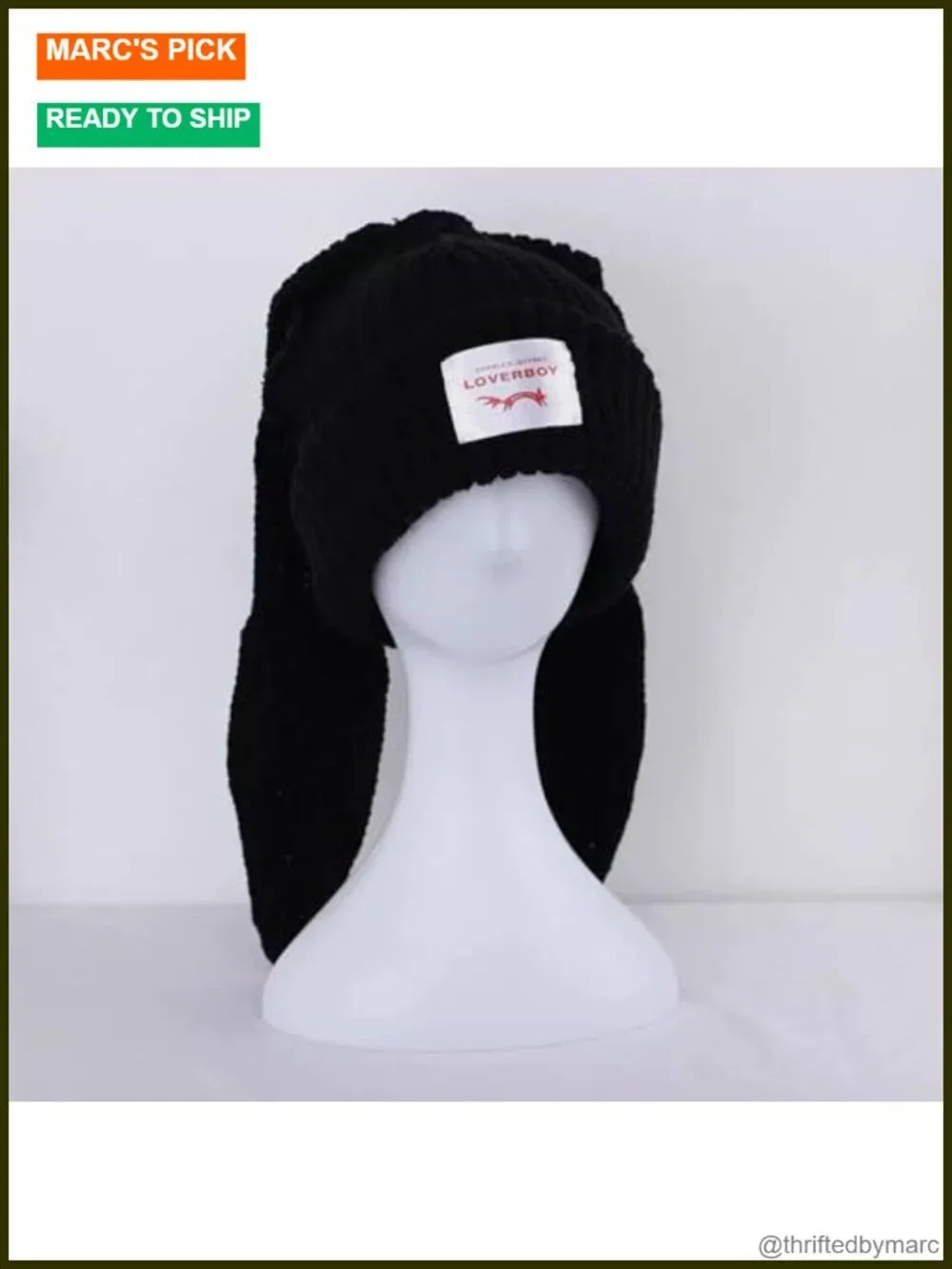 Knitted Cute Bunny Long Ear Hat Slouchy Cat Ear Crochet Fluffy Winter Warm